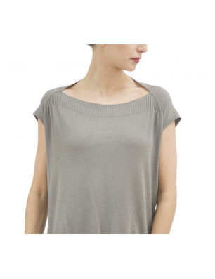 Pull boîte tricot fin gris acier Repetto S0387