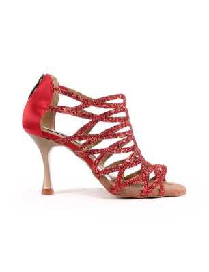 Chaussures PD803 RED GLITTER AND SATIN Portdance - FAME LaMaisonDeLaDanse