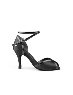 Chaussures Cuir PD500 PREMIUM BLACK SATIN Portdance - FAME La Maison De La Danse