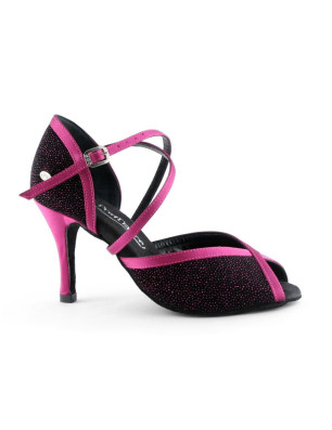 Chaussures Cuir PD500 PREMIUM BLACK FUSCHIA GLITTER Portdance - FAME La Maison De La Danse